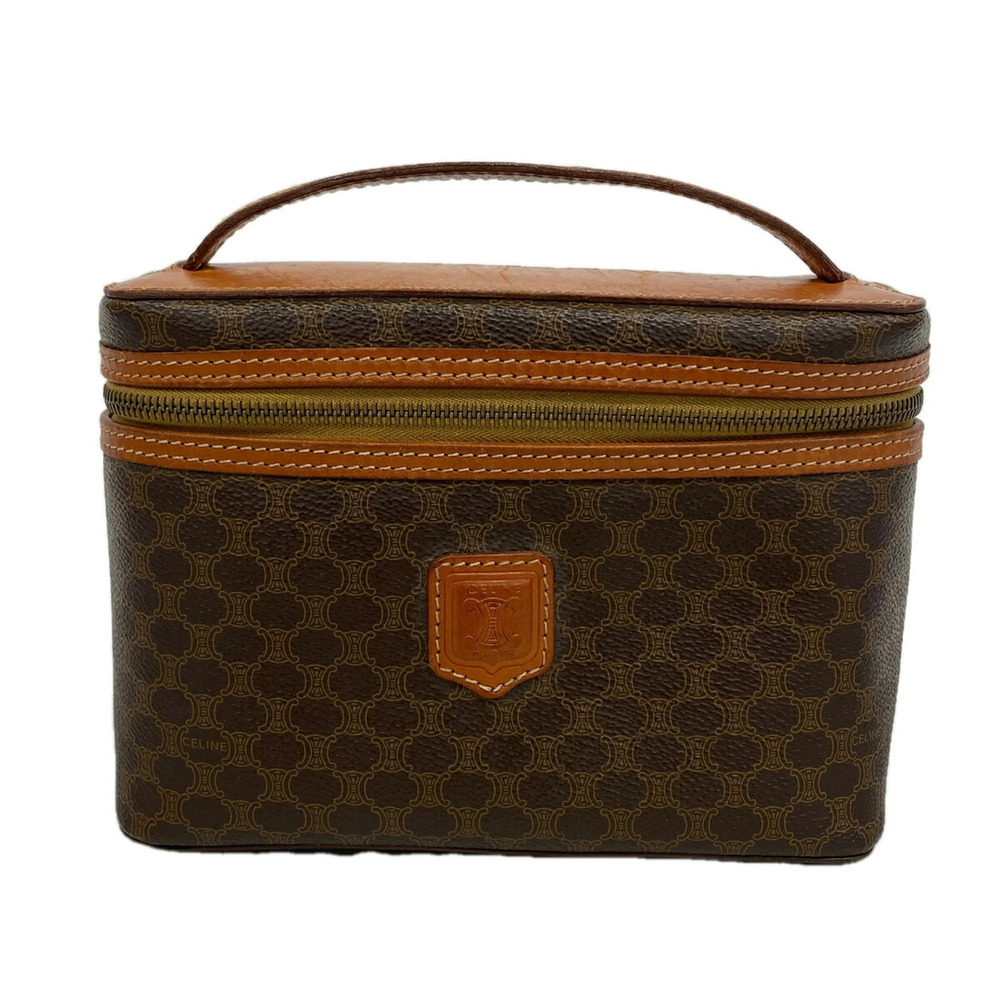 Celine handbag/vanity bag, Macadam pattern, brown, for women.